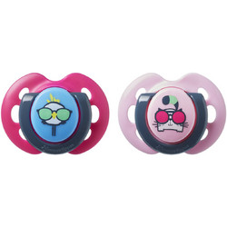 Tommee Tippee Fun Ορθοδοντικές Πιπίλες Σιλικόνης 0-6m Γάτα Πουλάκι Ροζ 2τμχ