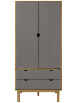 vidaXL Δίφυλλη Ντουλάπα Ρούχων Γκρι 76.5x53x172cm 348589
