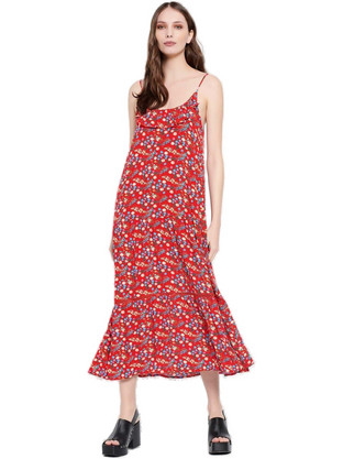 Funky Buddha Midi Καλοκαιρινό Καθημερινό Φόρεμα Floral Πολύχρωμο FBL007-145-13