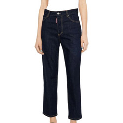 Dsquared2 Ψηλόμεσο Γυναικείο Τζιν Παντελόνι Relaxed Εφαρμογή Navy Μπλε S75LB0834S30664-470