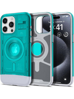Spigen Classic C1 MagFit Back Cover Bondi Blue (iPhone 15 Pro)