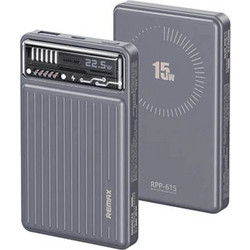 Remax RPP-615 Mini Wireless Magsafe Power Bank 10000mAh με Θύρα USB-A & Θύρα USB-C Grey
