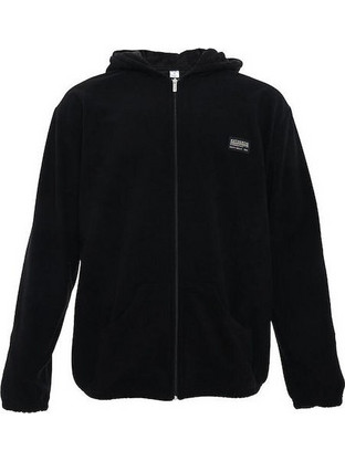 Bodymove Ανδρική Ζακέτα Fleece με Κουκούλα και Φερμουάρ Μαύρη 1375