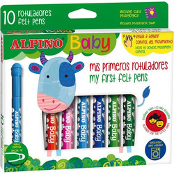Alpino Baby Μαρκαδόροι Ζωγραφικής για Μωρά Σετ 10 Χρώματα