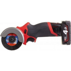 Milwaukee M12 FCOT-422X 1 x 4.0Ah 1x2.0Ah Γωνιακός Τροχός Μπαταρίας 12V 76mm 2x4Ah
