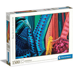 Puzzle Clementoni High Quality Collection Πολύχρωμα Κυμματιστά Υφάσματα 1500 Κομμάτια