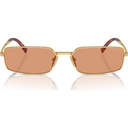 Prada PRA60S 5AK07V Ανδρικά Γυαλιά Ηλίου Ορθογώνια Μεταλλικά Χρυσά με Πορτοκαλί Polarized Φακό
