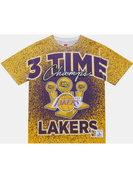 Mitchell & Ness Los Angeles Lakers Champ City Sublimated Ανδρικό Αθλητικό T-Shirt Κίτρινο TCRW5925-LALYYPPPMT