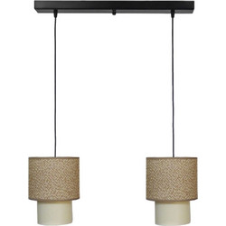 Heronia Lighting Κρεμαστό Φωτιστικό Οροφής Ράγα Δίφωτο E27 Καφέ 14-0276