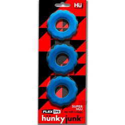 Hunkyjunk HUJ C-Ring Σετ Ελαστικά Δαχτυλίδια Πέους Σιλικόνης Μπλε 3τμχ