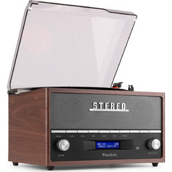 Audizio Frisco +DAB Πικάπ με Ηχεία & Προενίσχυση Bluetooth & USB Brown