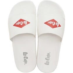 Lee Cooper Ανδρικές Παντόφλες Καλοκαιρινές Αντιολισθητικές Κολυμβητηρίου Λευκές LC001580-01