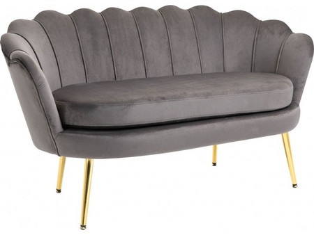 HOMCOM Διθέσιος Καναπές Βελούδινος Γκρι 133x63x75cm 839-002