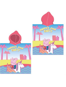 Dimcol Peppa Pig Παιδικό Πόντσο Θαλάσσης Microfiber Γαλάζιο 50x100cm 54463144010