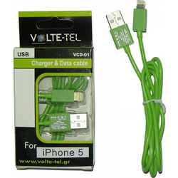 Volte-Tel VCD01 USB-A to Lightning Cable 1m Green 5205308108839
