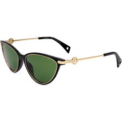 Lanvin LNV607S 001 Γυναικεία Γυαλιά Ηλίου Cat Eye Μεταλλικά Μαύρο Χρυσό με Πράσινο Φακό