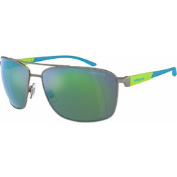 Arnette AN3089 745/8N Ανδρικά Γυαλιά Ηλίου Τετράγωνα Μεταλλικά Ασημί με Πράσινο Καθρέπτη Φακό
