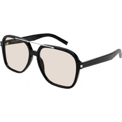 Saint Laurent SL545 001 Ανδρικά Γυαλιά Ηλίου Aviator Κοκάλινα Μαύρα με Καφέ Polarized Φακό