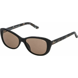 Lozza SL4156 0700 Γυναικεία Γυαλιά Ηλίου Τετράγωνα Κοκάλινα Μαύρα με Καφέ Φακό