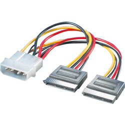 Roline 11.03.1050 Καλώδιο Τροφοδοσίας 4-Pin Molex to 2 x 15-Pin SATA III 0.12m Multicolor
