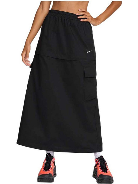 Nike Sportswear Essential Μίντι Φούστα Υφασμάτινη Ψηλόμεση Μαύρη FV7503-010