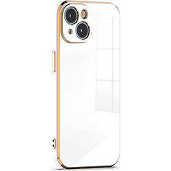 Bodycell Gold Plated Silicon Back Cover White (iPhone 15)