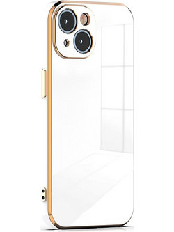 Bodycell Gold Plated Silicon Back Cover White (iPhone 15)