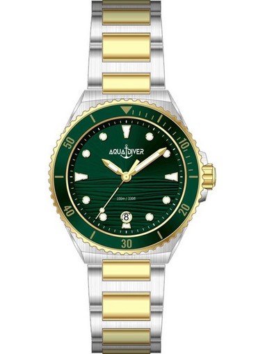 Aquadiver Oceana Γυναικείο Ρολόι με Ασημί Χρυσό Μεταλλικό Μπρασελέ SS22165L24