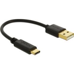 DeLOCK USB-A to USB-C 15W 0.15m Black 4043619853540