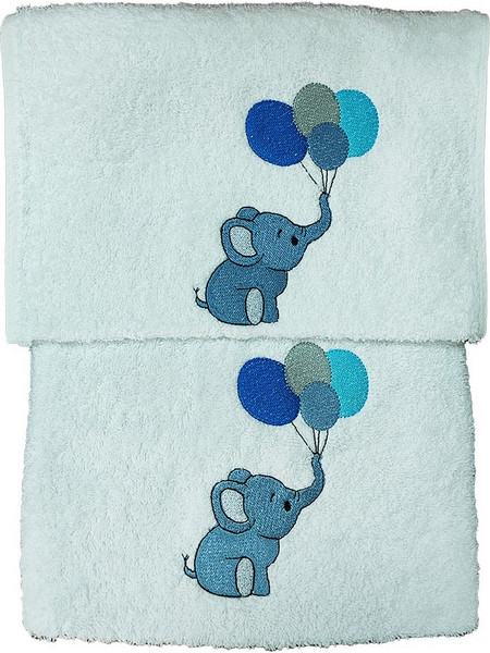 Joli Elephant Σετ Βρεφικές Πετσέτες 2τμχ 500gr/m² Μπλε