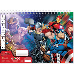 Marvel Avengers Διάφορα Σχέδια Μπλοκ Ζωγραφικής A4 40 Φύλλων με Αυτοκόλλητα 506117