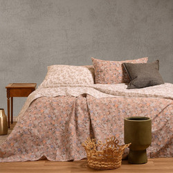 Melinen Σετ Σεντόνια King Size Βαμβακερά 260x270 Ultra Line Amy Beige