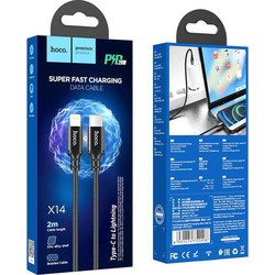 Hoco X14 Braided USB-C to Lightning Cable 2m Black 6931474752208
