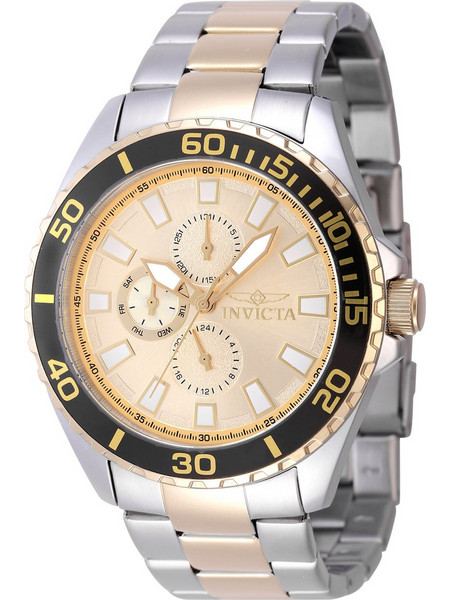 Invicta Pro Diver Ανδρικό Ρολόι με Ασημί Χρυσό Μεταλλικό Μπρασελέ 47579