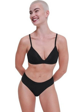 Sloggi Go Casual Σουτιέν Τριγωνάκι με Ελαφριά Ενίσχυση χωρίς Μπανέλα Μαύρο 10217748-0004