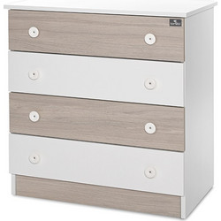 Lorelli New Βρεφική Συρταριέρα Λευκή Εκρού 81x50x86cm 10170070044A
