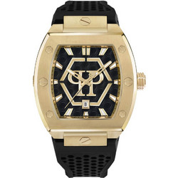 Philipp Plein The Hexagon Ανδρικό Ρολόι με Μαύρο Καουτσούκ Λουράκι PWPUA0424
