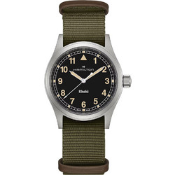Hamilton Khaki Field Ανδρικό Ρολόι με Χακί Υφασμάτινο Λουράκι H69401930