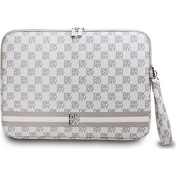 DKNY Checkered Pattern and Stripe Obal Θήκη Laptop 16" Beige