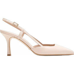 Mourtzi Γόβες Slingback Δερμάτινες με Λεπτό Ψηλό Τακούνι Εκρού 7/71117