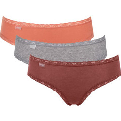 Sloggi 24/7 Weekend Βαμβακερά Γυναικεία Slip με Δαντέλα 3Pack 10198004-V011