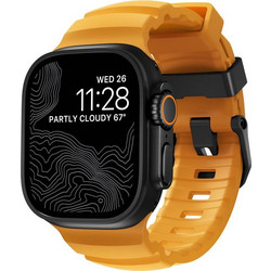 Nomad Rocky Point FKM Λουράκι Σιλικόνης Black / Sol Yellow (Apple Watch 42 / 44 / 45 / 49mm)