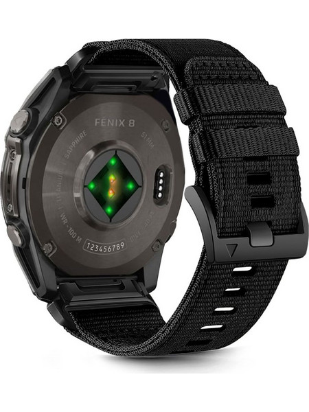 Tech-Protect Nylon Classic Λουράκι Υφασμάτινο Black (Garmin Fenix 5X / 5X Plus / 6X / 6X Pro / 7X / 8 51mm)