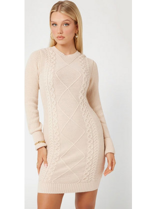 Guess Serena Mini Καθημερινό Φόρεμα Πλεκτό Ροζ W4BK17Z3HW0-F1XL