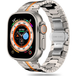 Techsuit W063 Λουράκι Μεταλλικό Titanium / Orange (Universal 22mm)