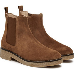 Unisa Etiope BS Γυναικεία Μποτάκια Chelsea Suede Ταμπά με Χοντρό Χαμηλό Τακούνι