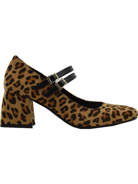 PieDini Γόβες Suede με Χοντρό Χαμηλό Τακούνι & Μπαρέτα Καφέ 0533