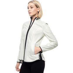 Leather 100 Γυναικείο Μπουφάν Χειμωνιάτικο Δερμάτινο Μακρύ Λευκό 07-W-B-713