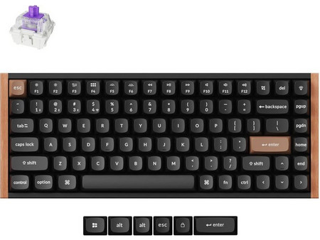 Keychron K2 HE Special Edition ISO Ασύρματο Μηχανικό Gaming Πληκτρολόγιο TenKeyLess με Gateron Double-Rail Magnetic Nebula Διακόπτες RGB Black
