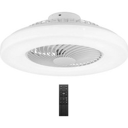 Powertech HLL-0172 Ανεμιστήρας Οροφής 55cm 36W με Φως & Τηλεχειριστήριο Λευκός